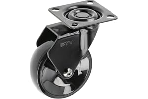 GTV - Kółka meblowe CalIBRO | kółka skrętne | kółka do mebli | bez hamulca | średnica 75 mm | z tworzywa sztucznego i stali | czarne