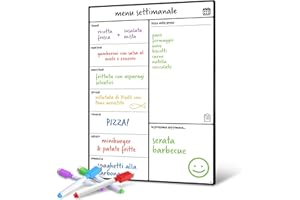 Smart Panda Calendrier Magnétique pour Frigo - Pratique pour Planifier Les Repas Familiaux, Listes De Courses Ou Une Aide A L’étude - Tableau Aimanté - Hebdomadaire - en Italien