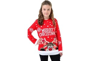 ZEE FASHION LOOK&SMART Enfants NOËL Renne Rudolph gelée NOËL Cavalier Pullover 3-14 Ans Kids Pullover Christmass