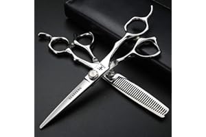 XUANFENG Juego de tijeras de peluquería de 6 pulgadas, tijeras de corte de peluquería para hombres, mujeres y niños