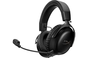 HyperX Cloud III S - Casque de Jeu sans Fil multiplateforme 2,4 GHz Bluetooth - Autonomie jusqu'à 120 Heures - 2,4 GHz - Pilote d'inclinaison de 53 mm - Microphone Amovible de 10 mm - Noir