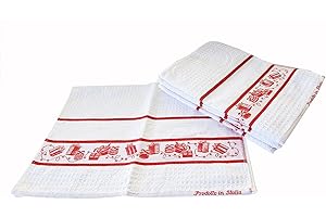 OM DOLCE CASA Strofinacci Canovacci Natale Set 6 Pezzi 100% Cotone Misura Cm 50x70 Tela Aida Ricamo Hobby Cucito Prodotto Italiano (Pacchi Natalizi)