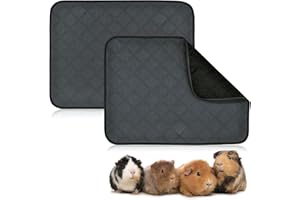RANYPET Lot de 2 Tapis pour Cage De Cochon d'Inde Lavable Etanche Antidérapant Couverture Absorbant pour Petits Animaux Lapin Nain Chinchilla Hérisson (S （60 x 45CM）, Noir)