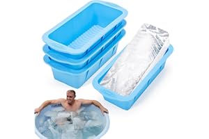 KUNOLI 4 bandejas grandes para cubitos de hielo, moldes grandes para congelador, bandejas gigantes reutilizables de fácil liberación, para hacer cubitos de hielo de 4.4 libras para baño de hielo, tina fría o