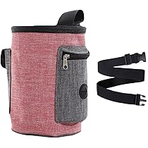 Borsa Addestramento Cane Impermeabile - Con Dispenser Sacchetti, Cintura Regolabile, 17x15 Cm, Marrone - Foto 9