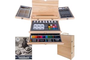 Kruzzel coffret de peinture 83 pièces - mallette de peinture créative - 19179