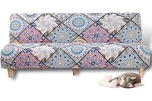 Jianyana Housse de canapé-lit Moderne sans accoudoirs, 2 à 3 Places, Housse de canapé Extensible, Durable en Polyester élastique, futon S (BohêMe)