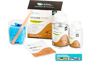 ARTLINE EPOXY RESIN ARTline przezroczysta żywica epoksydowa - kompletny zestaw dla początkujących i rzemieślników - średnia lepkość - 0,3 kg, stosunek 2:1: idealny do biżuterii, sztuki i rzemiosła - Honey