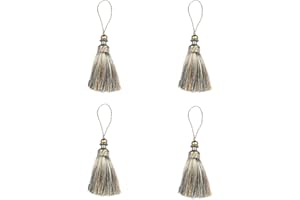 Fenghuangwu Colorful Tassels Key Tassel DIY Accessories for Curtain and Home Decoration 4 Packs (Mix Blue)