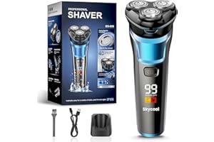 Skycool Electric Razor for Men Cordless, IPX7 Waterproof Mens Shaver, Wet & Dry, Electric Shaver with Pop-Up Trimmer, Fast Charging & Sensitive Skin Care, 2 Speed Modes, Ideal Gifts for Men