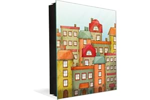 Concept Crystal Key Storage Box with Your Design Glass White Board K01 Townhouses in a retro