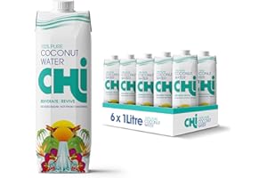 CHI REHYDRATE/ REVIVE CHI 100% Pure Coconut Water I 1 litre (Pack of 6) I Vegan, Fat, Gluten and Dairy free I Rehydrate and Revive!