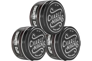 Charlemagne Hair Clay Pomade - 100 ml - Crema modellante opaca e argilla modellante per uomo - Prodotto per lo styling dei capelli solubile in acqua