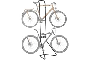 Mimoke Bicycle Stand Base for 2 Bicycles Gravity Bicycle Holder Fully Adjustable Wall Mount Garage for Roads, MTB and Hybrid Bikes Vertical Bicycle Stand Holds up to 40 kg