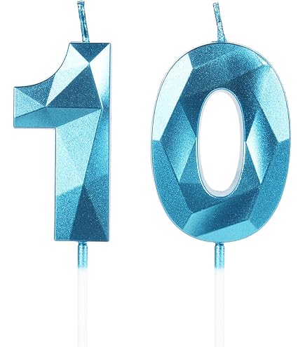 OAKTREE UK 633421 6" Jumbo Badge I Am 10 Today Blue Holographic Cracked Ice