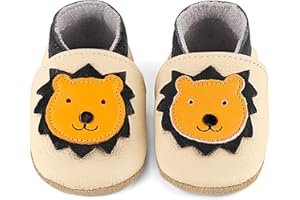 LACOFIA Scarpine Neonato in Pelle Morbida Scarpe Primi Passi Bimbo Babbucce Neonato con Suola Morbida Antiscivolo