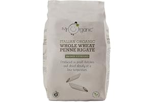 Mr Organic - Organic Whole Wheat Penne 500g - Non GMO & Preservative Free - Vegan - Made in Italy