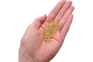 THE BEAD SHOP Gold Plated Jump Rings 4mm 400pcs (0.7mm Thickness) for Jewellery Making, Strong Open Jump Rings for Connecting Clasps, Pendants and Findings, Essential Beading Supplies