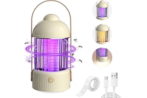 EUJAM Mata Mosquitos Electrico 3 en 1 Lámpara Antimosquitos Electrico Recargable Matar Mosquitos Lámpara Eléctrica Alcance Efectivo de 100m² para Patio Trasero Camping, 4000 mAh USB