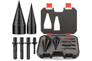 RUILEYOU Festberg Bohrer Holzspalter Original, Brennholz Spalter Bohrer, 2024 Neu Multifunktion Festbergbohrer Holzspalter, Bohrkegel Holzspalter, Spalter Holz, Profi Bohrer Zum Holzspalten 32+42mm (Schwarz)