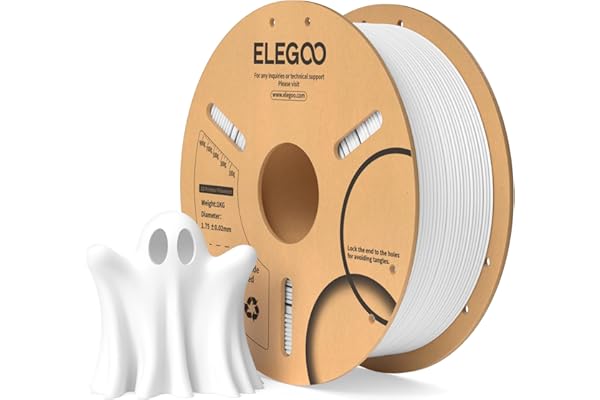 ELEGOO Filamento PLA 1.75 1KG Blanco, Filamento para Impresora 3D, Precisión Dimensional +/- 0.02mm, Carrete Filamento 3D,para Mayoría Impresoras 3D