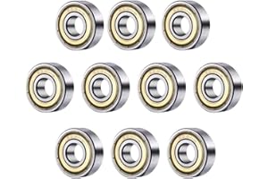 Roulements à Billes Miniatures de Qualité, Carbone Acier Double, Roulements à Billes 608zz, 10 Pièces Deep Groove Bearings, Bearings Métal, Bearings Skate pour Les Planches à Roulettes (8mmx22mmx7mm)