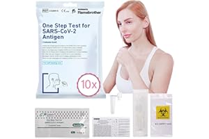 FLAMEBROTHER Getein – 10 x Tamponi Rapidi Covid 19 Nasale, Test Kit Rapido Tampone per l'Antigene SARS-COV-2, Singolarmente imbustate, Scatola da 10 Test