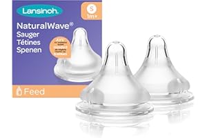 Lansinoh 75940 Przyssawka do Karmienia dla Niemowląt Naturalwave, Rozmiar S, Przezroczysty, 2 sztuki
