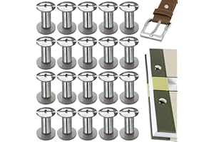 SHSMPXOY 20 Set Chicago Screws Posts for Leather Rivets M5*12mm Chicago Book Binding Screws Rivets Cross Head Chicago Button Screws for DIY Book Scrapbook Bookbinding, Bags,Collars(Silver)