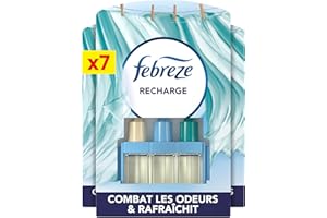 Febreze 3Volution Linge Frais Recharges pour Diffuseur Électrique, 7 Recharges de 20ml, 3 Parfums en Alternance, Combat les Odeurs en Continu, Jusqu'à 90 Jours