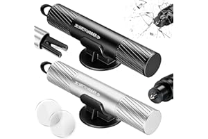 KENVORA 2 Stück Gurtschneider Notfallhammer Auto Zubehör - 2 In 1 Notfallhammer Auto Gadgets mit Gurtschneider, Car Accessories Sicherheitshammer Autozubehör Glasbrecher mit Testglas für Emergency Cartool
