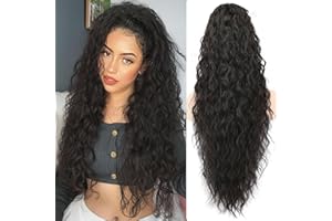 PORSMEER Postiche Cheveux Ponytail Naturel Cordon de Serrage Longue Ponytail noire naturelle Bouclée Queue de Cheval Afro Extension Synthétique Rajout Cheveux pour Femmes 75cm