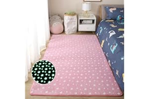 Stillshine. Luminiscente Alfombra Infantil Luna Universo Estrella Dinosaurio Patrón Alfombra de Juego Antideslizante Sala de Estar Decorativa Dormitorio Hogar Jardín de Infancia (Estrella,120×200 cm)