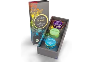 Creano Set Regalo Tè Biologico alle Erbe- Set "CALM DOWN" con 3 Miscele Diverse in Barattoli di Metallo 61g – Vegano, Senza Glutine – Novità 2024*