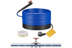 Cables Calefactores de Tuberías,Ci-Fotto 10M Cable Calefactor Autorregulable Termostato Integrado para Proteger Tuberías de Agua,Tuberías Domésticas de Metal/Plástico,Desagües y Fregaderos(15W/M)