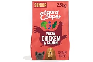 Edgard & Cooper Karma dla starszych psów (łosoś i kurczak, 2,5 kg), naturalna sucha karma bez zbóż, świeże mięso i ryby,bez dodatku cukru, białka wysokiej jakości