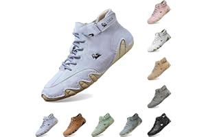 Lvnsdknerse BarfußSchuhe Herren Damen - Leder Hoch Alpaca Barfuss Schuhe Cowboystiefel Italienische Wandern Wasserdicht Sneaker Barefoot Shoes Bootsschuhe Zehenschuhe Unisex 38-50EU