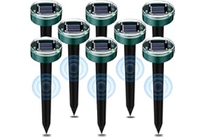 JOKRESTY Solar Mole Repellent Ultrasonic 8 Pack,Outdoor Waterproof Sonic Mole Repeller Get Rid of Moles Snakes Gophers Vole for Lawn Garden Yards