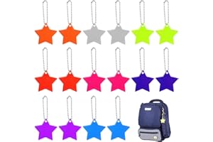 OSDUE Safety Reflector Pendant, Safety Reflector with Chains, High Visibility Reflective Keyrings, Waterproof Safe Pedestrian Bag Pendant for Clothes Bag Cycling Walking Running