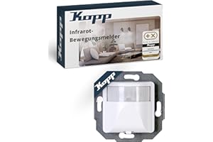 Kopp INFRAcontrol R 180° UP Infrarot-Bewegungsschalter in Arktisweiß - 3-Draht-Bewegungsmelder mit 10m Reichweite - Einstellbare Einschaltdauer & Dämmerung - Für Lasten bis 1000 W, 230 V~