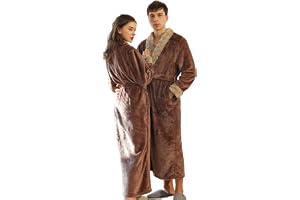 BERDITH Badrock dam fluffig lång, badrock herr fleece, badrock dam stora storlekar, unisex badrock set för par, morgonrock da