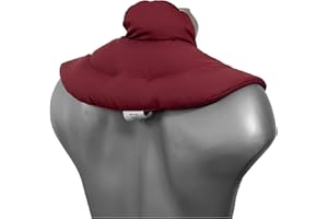 GIRAFFENLAND Cojín cervical de calor con cuello. burdeos. Almohada térmica con huesos de cerezas. Cojín de nuca. Saco térmico de semillas