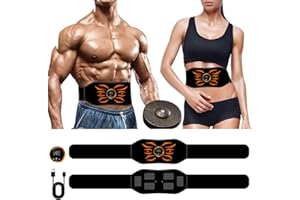 Queath Bauchmuskeltrainer,Muskelstimulator,elektrischer Muskeltoner,Tragbarer Muskelstimulator,6 Modi & 9 Intensitäten, Bauchtrainer Trainings Gang