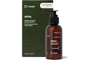 Maude Shine Organic Naturally Hydrating Aloe Vera + Water Based Personal Lubricant - 100% Natural pH Balanced Lubricant - Fragrance & Paraben Free (4 oz)