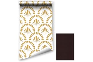 ICYEHAO Samoprzylepna tapeta, naklejka na meble, geometryczna, minimalistyczna tapeta samoprzylepna w kolorze złotym i białym z geometryczną, 44,5 x 400 cm