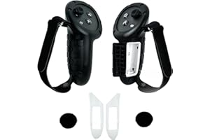 BEISDIRECT Controller-Griffabdeckung mit Batterieöffnung für Meta Quest 3, Anti-Wurf-Griff, Schutzhülle mit verstellbarem Handgelenk- und Knöchelriemen für Meta Quest 3 Zubehör (schwarz)