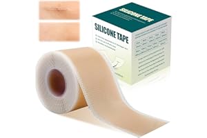 NACERLARY Silicone Scar Sheets, 1.6'' x 120''Roll-3M Premium Silicone Gel Scar Tape, Reusable Silicone Patches, Painless Silicone Tape Roll, Silicone Scar Tape for Surgeries Scars, C-Sections
