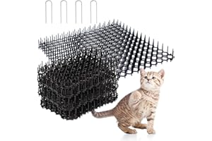 LOVESMILE Repelente, 12 Piezas Ahuyentador, Negro Pinchos Anti Gatos, Plástico Repelente Gatos, Auyentar Adecuado para Interior Exterior Césped Jardín Protección de Plantas