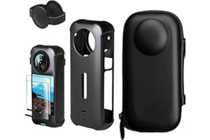 DGUSO Insta360 X3 Zubehör 6in1 Insta 360 X3 Zubehör Kit, Insta360 X3 Linsenschutz Insta360 X3 Case, Insta360 X3 Tasche mit Karabiner, Displayschutz Insta360 One X3 Zubehör für Insta360 X3 Kamera