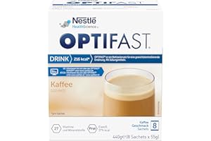 ‎OPTIFAST OPTIFAST Diät Shake Kaffee zum Abnehmen | eiweißreicher Mahlzeitersatz mit wichtigen Vitaminen und Mineralstoffen | schnell zubereitet und lecker im Geschmack | 8 x 55g